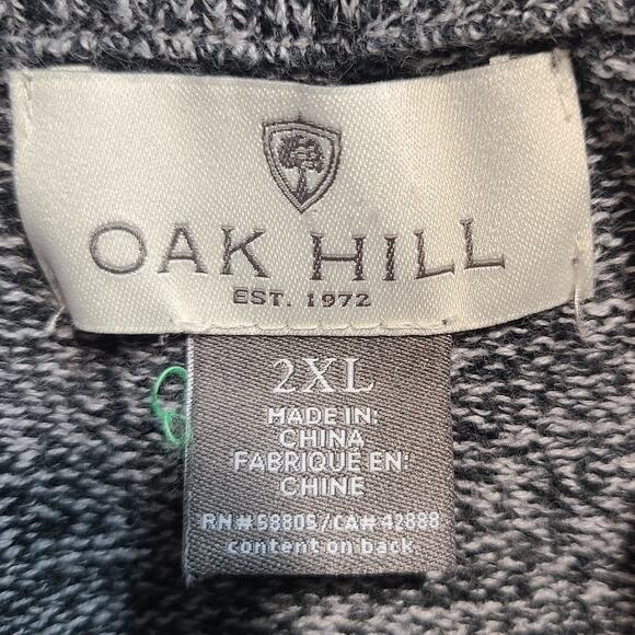 Oak Hill Gray Quarter Zip Cotton Knit Sweatshirt Men's Size 2XL 2620 - Picture 3 of 9